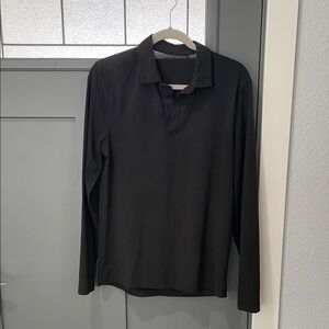 lululemon athletica Black Long-Sleeve Polo